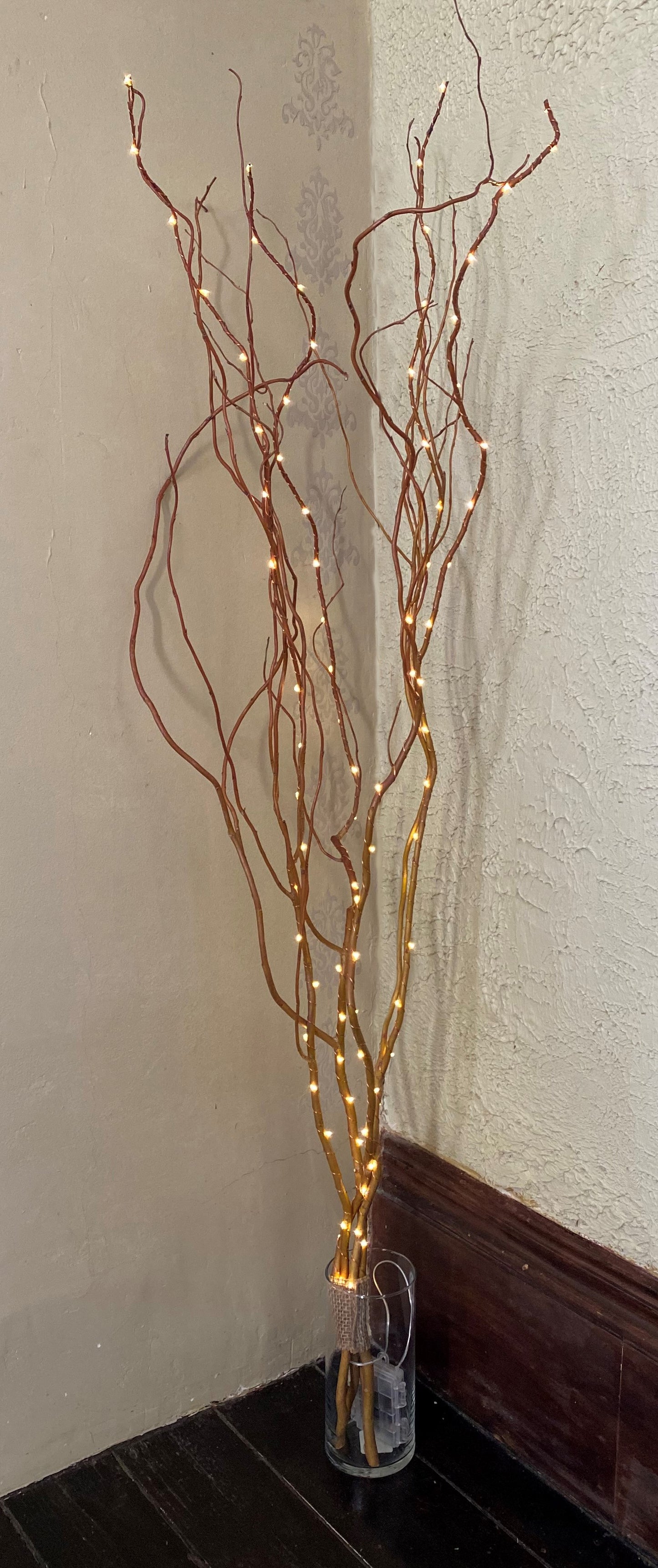 48" Lighted Curly Willow Branches, Natural,Plug in /Remote control