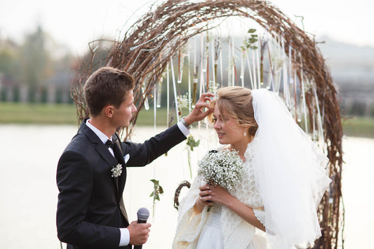 Rustic Curly Willow Wedding Arch with Classic Copper Arch