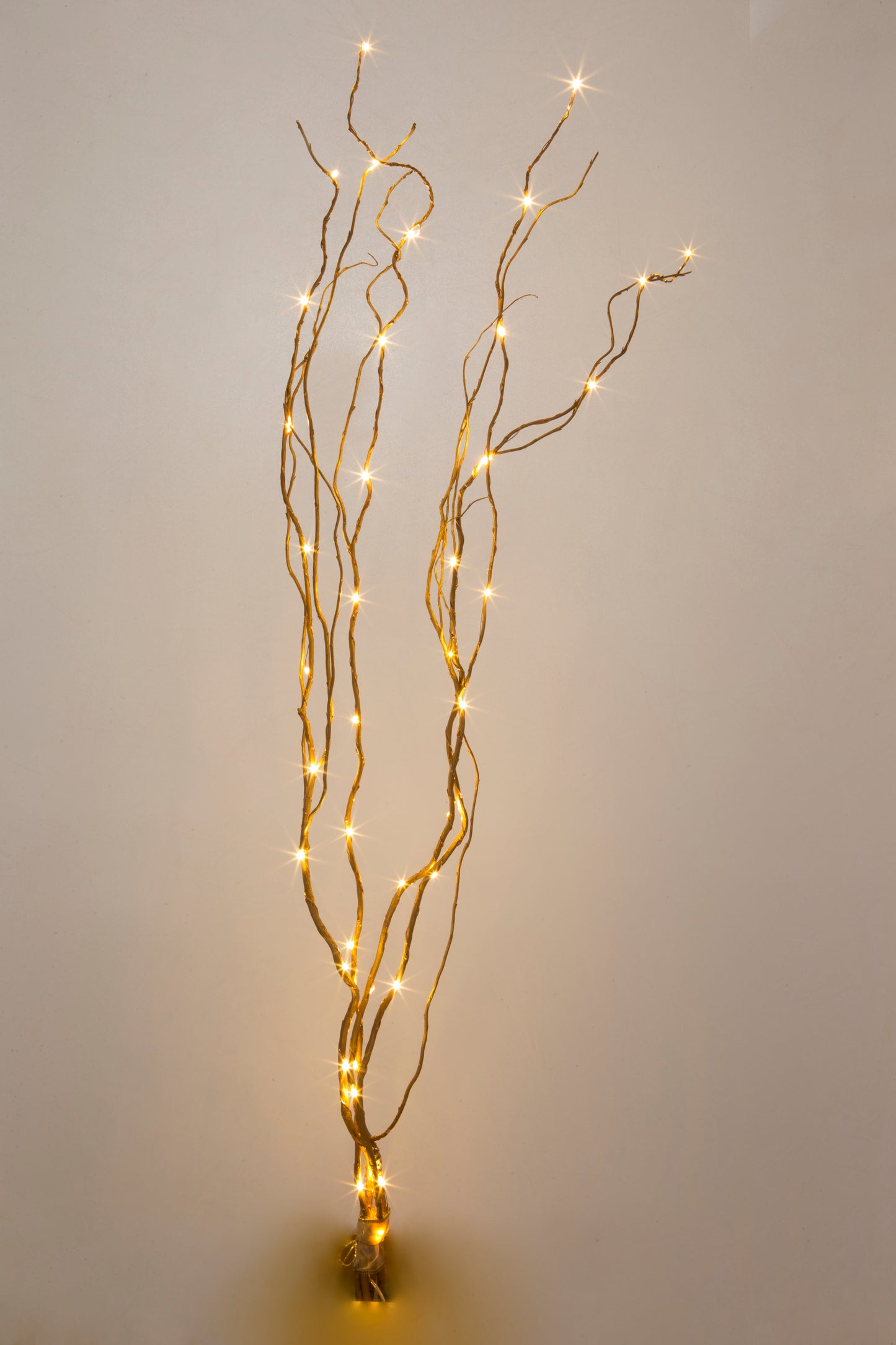 48" LED Lighted Gold Curly Willow Branches with 8 Function Remote