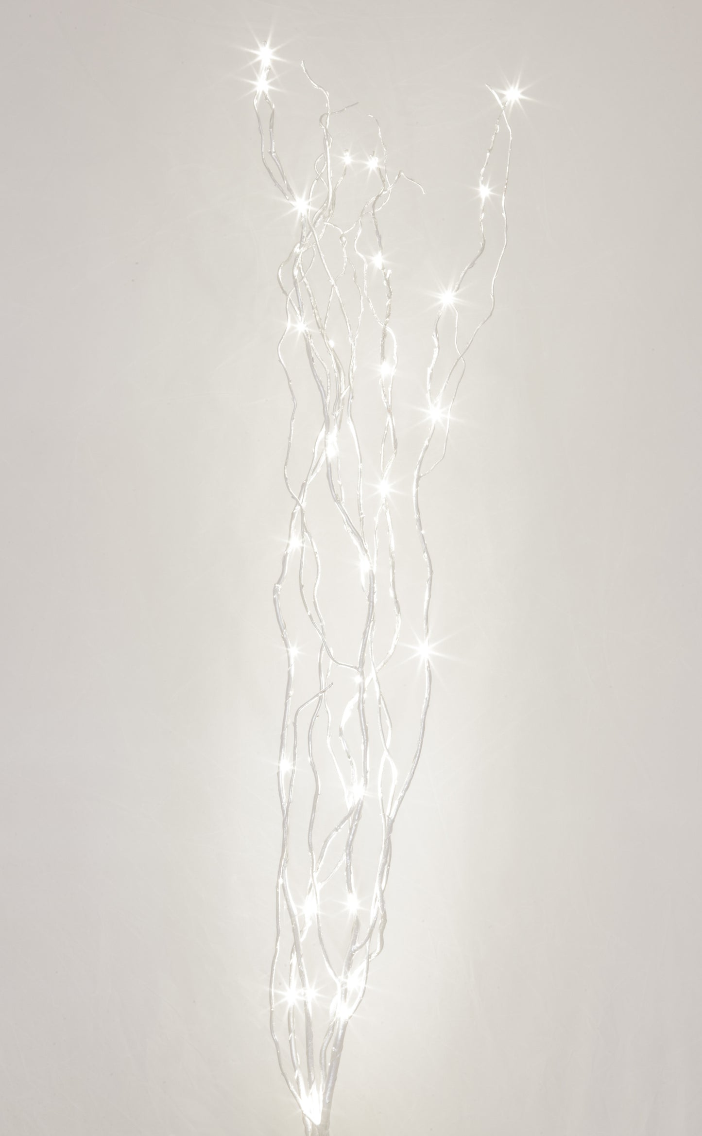 48" Lighted  Curly Willow Branches, Pearl White,Plug in /Remote control